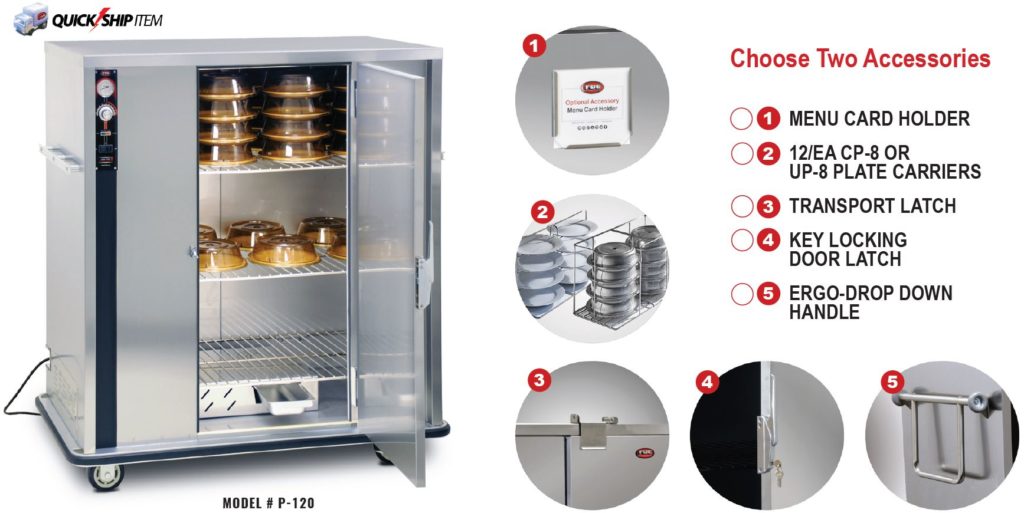heated holding cabinet for banquets and food transport