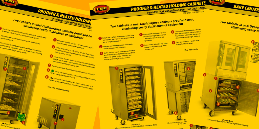 Product Specification Sheet Updates, Section 03 – Proofer / Heater Cabinets